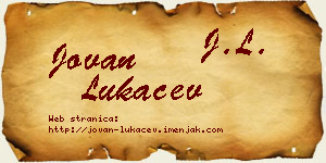 Jovan Lukačev vizit kartica